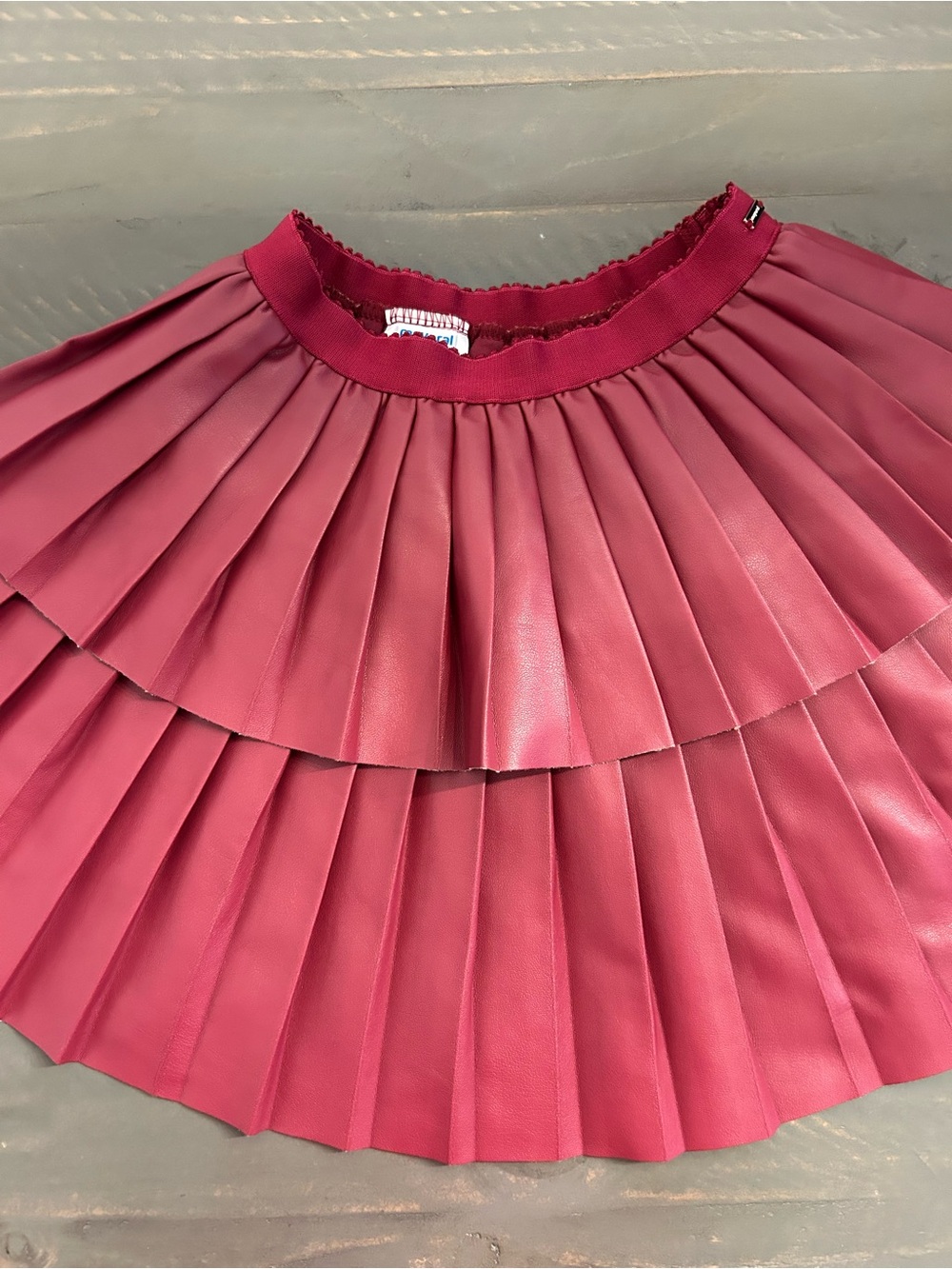 Mayoral Pleated Faux Leather Skirt